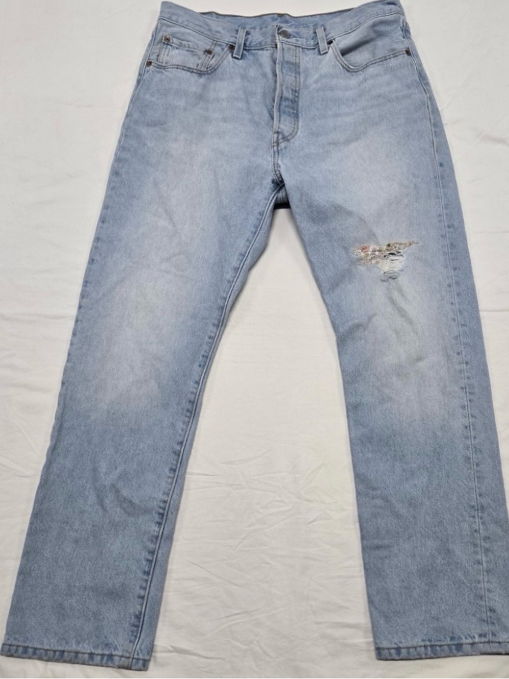 Women's Levis 501 Jeans 150th Anniversary Floral Custom Knit Button Fly sz 28x32